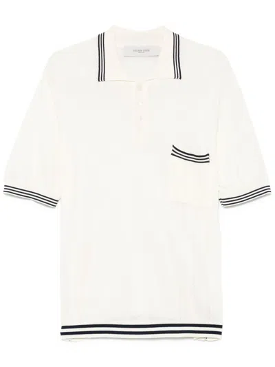 Golden Goose Knitted Polo Shirt In 白色