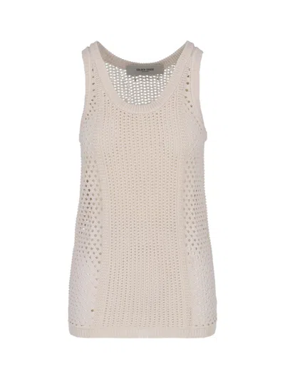 Golden Goose Knitted Tank Top In White