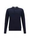 Golden Goose Long-sleeve Knit Polo Shirt In Blue