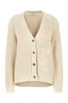 Golden Goose Journey Embroidered Cardigan In Parchment