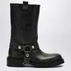 Golden Goose Kurt Boots In Black Leather With Buckle In Black