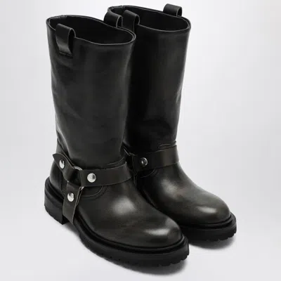GOLDEN GOOSE GOLDEN GOOSE  KURT BOOTS IN BLACK LEATHER WITH BUCKLE