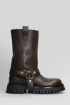 Golden Goose Kurt Chunky Low Heels Ankle Boots In Brown Leather