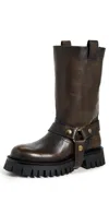 Golden Goose Kurt Chunky Low Heels Ankle Boots In Brown Leather In Brown