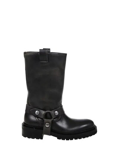 GOLDEN GOOSE KURT DISTRESSED BULL LEATHER UPPER WITH STRAP