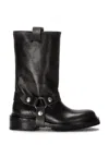 Golden Goose Distressed Black Leather Kurt Boots With Silver Accents
