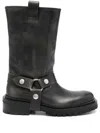 Golden Goose Kurt Boots In Black Leather With Buckle