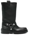 Golden Goose Kurt Boots In Black Leather With Buckle
