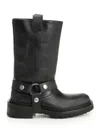 Golden Goose Distressed Black Leather Kurt Boots With Silver Accents In Black