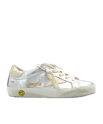 Golden Goose Kids' Lace-up Low-cut Casual Shoes In Silver
