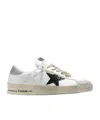 Golden Goose Mens Stardan In White Nappa With Croc-print Leather Star And Gray Heel Tab In Nude