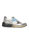Golden Goose Mesh And Silver Laminated Leather Sneakers With Star