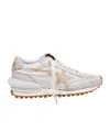 Golden Goose Star Printed Leather Sneakers Nylon Upper In White
