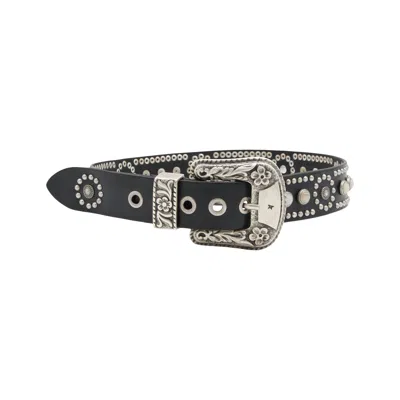 Pre-owned Golden Goose Lace Washed Leather Belt 'black' | Men's Size Onesize