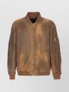 Golden Goose Lamb Leather Jacket With Long Sleeves And Pockets In Brown