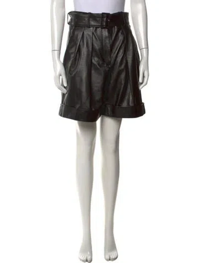 Pre-owned Golden Goose Lamb Leather Mini Shorts W/ Tags In Black