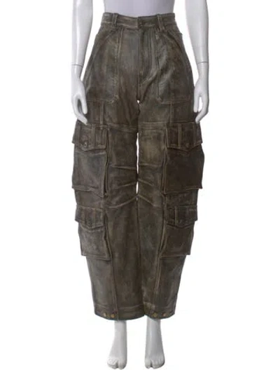 Pre-owned Golden Goose Lamb Leather Wide Leg Pants W/ Tags In Multi