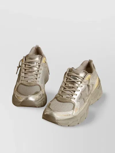 Golden Goose Laminated Leather Suede Mesh Panels Rubber Sole In Multi
