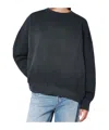 Golden Goose Longline Crewneck Cotton Sweatshirt With Star Accents In Gray