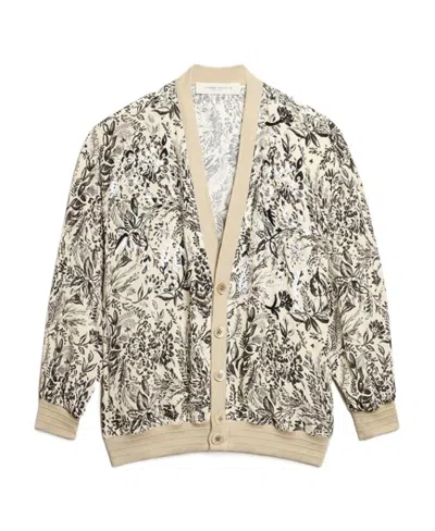 Golden Goose Leaf-motif V-neck Cardigan In Multicolor
