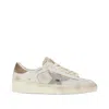 Golden Goose Stardan Neutral Sneakers With Textured Leather In White