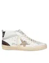 Golden Goose Mid Star Glitter-detail Sneakers In White