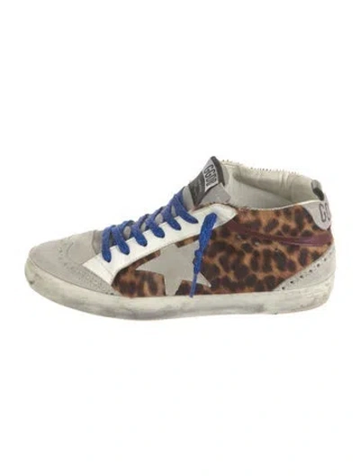 Pre-owned Golden Goose Leather Animal Print Sneakers In Multi