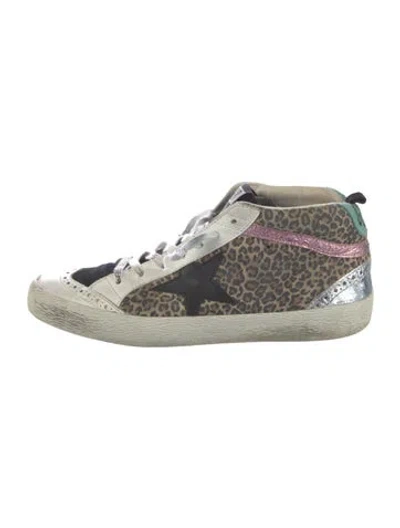 Pre-owned Golden Goose Leather Animal Print Sneakers In Neutral