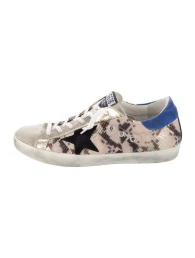 Pre-owned Golden Goose Leather Animal Print Sneakers In Neutral