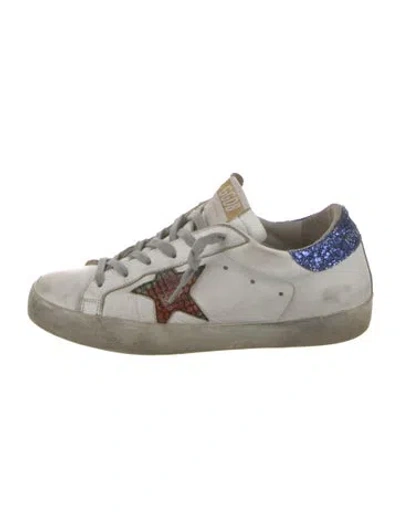 Pre-owned Golden Goose Leather Animal Print Sneakers In White