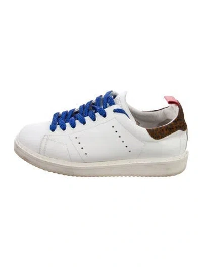 Pre-owned Golden Goose Leather Animal Print Sneakers In White