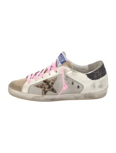 Pre-owned Golden Goose Leather Animal Print Sneakers In White