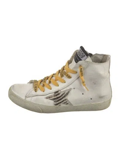 Pre-owned Golden Goose Leather Animal Print Sneakers In White