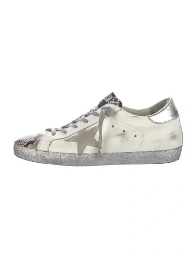 Pre-owned Golden Goose Leather Animal Print Sneakers In White