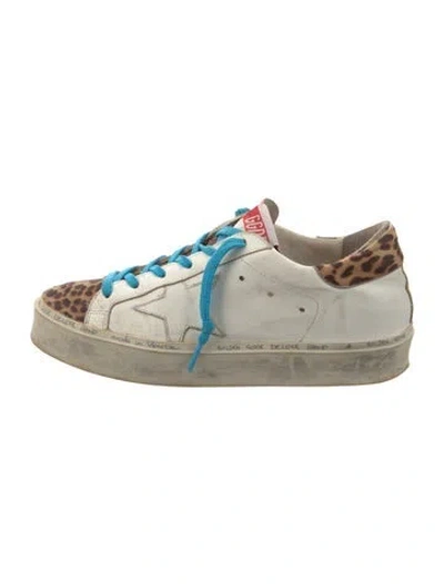 Pre-owned Golden Goose Leather Animal Print Sneakers In White