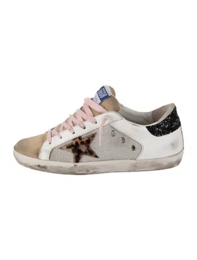Pre-owned Golden Goose Leather Animal Print Sneakers In White