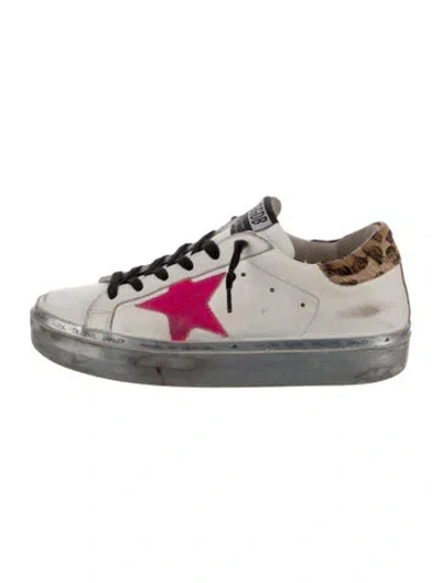 Pre-owned Golden Goose Leather Animal Print Sneakers In White