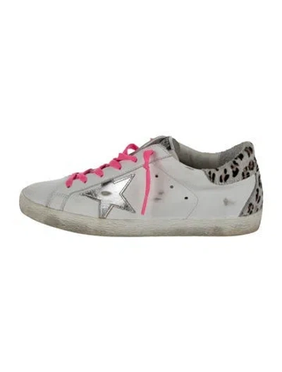 Pre-owned Golden Goose Leather Animal Print Sneakers In White