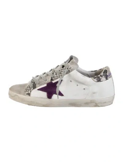 Pre-owned Golden Goose Leather Animal Print Sneakers In White