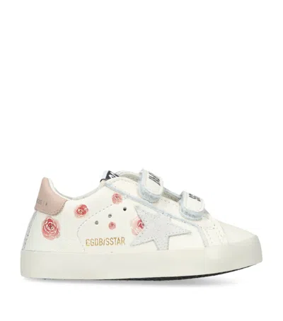 Golden Goose Kids' Leather Baby School Sneakers In White/beige