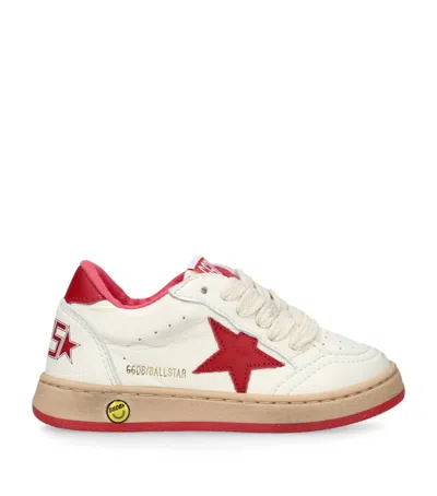 Golden Goose Kids' Leather Ball Star Sneakers In White