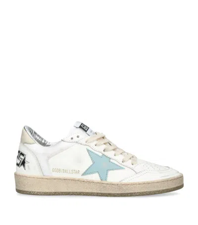 Golden Goose Ball Star Leather Sneakers In White