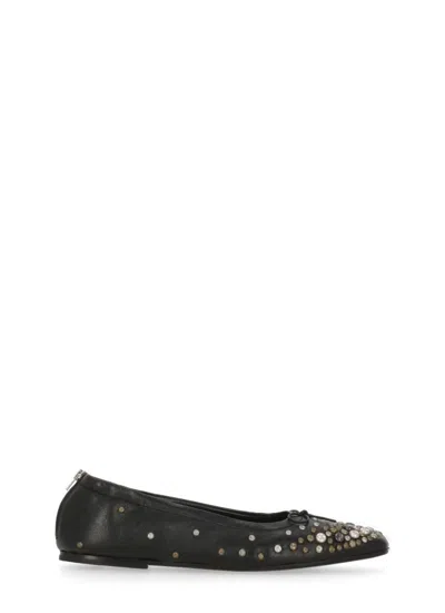 Golden Goose Leather Ballet Shoes In Black
