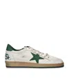 Golden Goose White Leather Sneakers In Green
