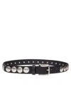 Golden Goose Vintage Leather Belt With Large Studs In Black