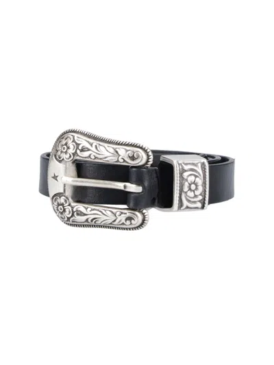 Golden Goose Leather Belt In Black