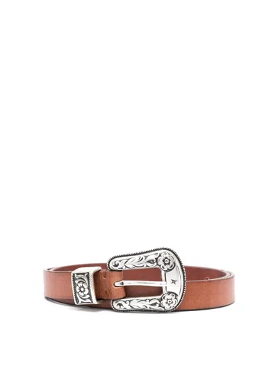 Golden Goose Leather Belt In Brown