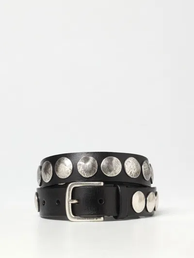 Golden Goose Leather Belt With Antiqued Studs In Black