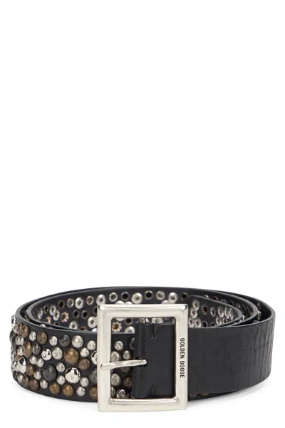 Golden Goose Leather Belt With Studs In Black