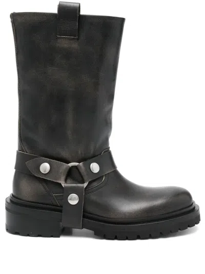 GOLDEN GOOSE LEATHER BIKER BOOTS